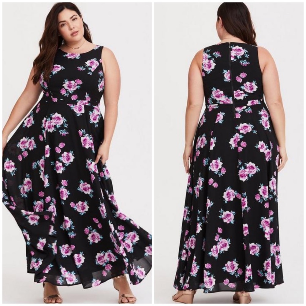 Torrid Floral High Neck Georgette Maxi Dress NWT [1742]